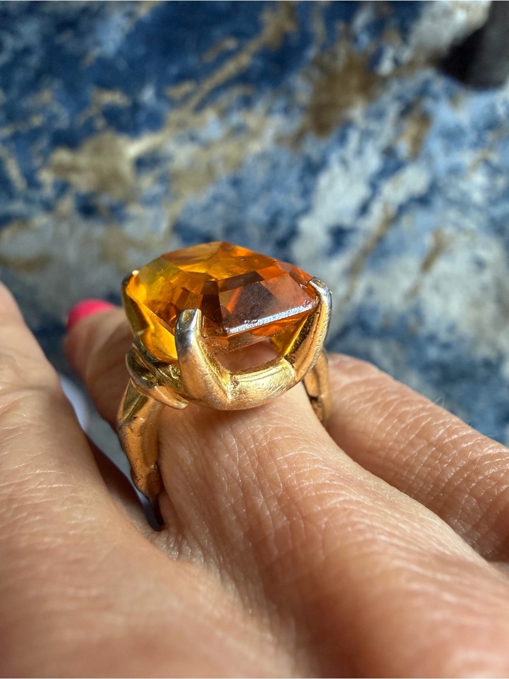 👑 Vintage VENDOME Patented Adjustable Statement Cocktail Ring - Picture 6 of 10